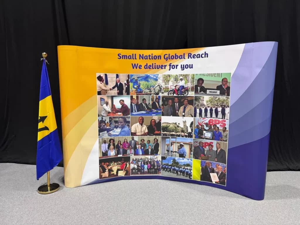Barbados Country Desk exhibition stand: Small Nation, Global Reach